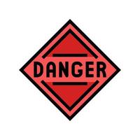 danger sign color icon vector illustration