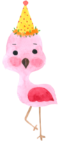 flamingo akvarell tecknad söt png