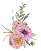 bouquet de fleurs aquarelle fleur de mariage png