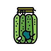 Ilustración de vector de icono de color de pepino tarro