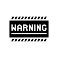 warning sign glyph icon vector illustration