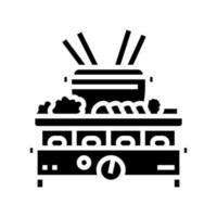 kit fondue glifo icono vector ilustración