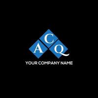 diseño del logotipo de la letra acq sobre fondo negro. concepto de logotipo de letra de iniciales creativas acq. diseño de letras acq. vector