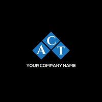 ACT letter logo design on BLACK background. ACT creative initials letter logo concept. ACT letter design. vector