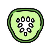 rebanada de pepino color icono vector ilustración