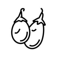 indian eggplant line icon vector illustration