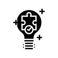 solution light bulb glyph icon vector illustration