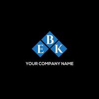 diseño de logotipo de letra ebk sobre fondo negro. Concepto de logotipo de letra de iniciales creativas de ebk. diseño de letras ebk. vector