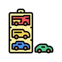 Ilustración de vector de icono de color de juguete de madera de coche
