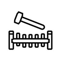 pounding bench line icon vector illustration