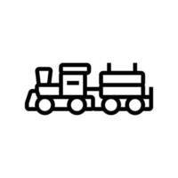 tren juguete de madera línea icono vector ilustración