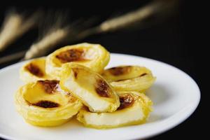 Egg tart recipe - famous dessert cooking concept photo