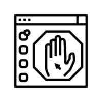 deplatforming system line icon vector illustration