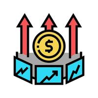 ilustración de vector de icono de color de inflación de mercado