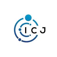 ICJ letter technology logo design on white background. ICJ creative initials letter IT logo concept. ICJ letter design. vector