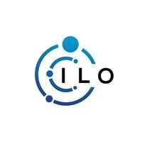 ILO letter technology logo design on white background. ILO creative initials letter IT logo concept. ILO letter design. vector