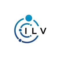 ILV letter technology logo design on white background. ILV creative initials letter IT logo concept. ILV letter design. vector