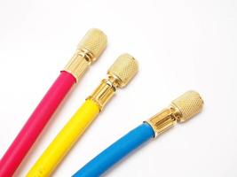 Picture of high pressure multi color hose with brass connector photo