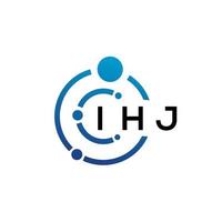 IHJ letter technology logo design on white background. IHJ creative initials letter IT logo concept. IHJ letter design. vector