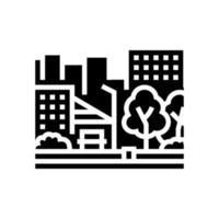 urban park glyph icon vector illustration
