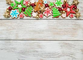 Christmas ginger and honey colorful cookies photo