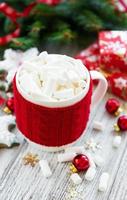 hot chocolate with marshmallows photo