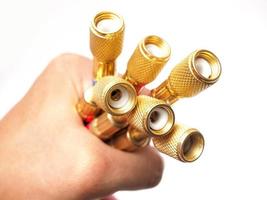 Picture of high pressure multi color hose with brass connector photo