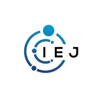 IEJ letter technology logo design on white background. IEJ creative initials letter IT logo concept. IEJ letter design. vector