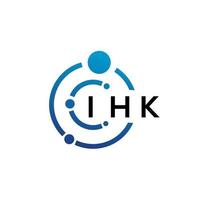 IHK letter technology logo design on white background. IHK creative initials letter IT logo concept. IHK letter design. vector