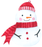 muñeco de nieve acuarela dibujos animados lindo png
