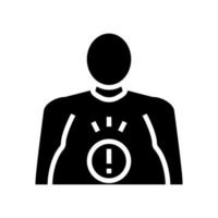 abdominal pain mesothelioma glyph icon vector illustration