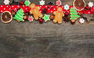 Christmas ginger and honey colorful cookies photo