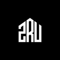 concepto de logotipo de letra inicial creativa zru. diseño de letras zru. Diseño de logotipo de letras zru sobre fondo negro. concepto de logotipo de letra inicial creativa zru. diseño de letras zru. vector