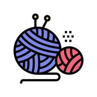 knitting tool color icon vector isolated illustration