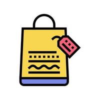 homemade bag color icon vector isolated illustration