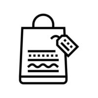 homemade bag line icon vector isolated illustration