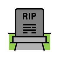 rip gravestone color icon vector isolated illustration