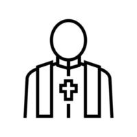 priest pastor line icon vector isolated illustration