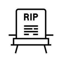 rip gravestone line icon vector isolated illustration