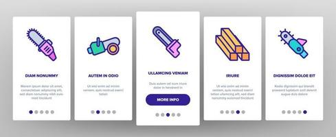 Chainsaw Onboarding Icons Set Vector