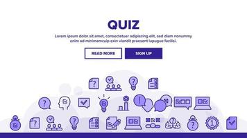 Quiz Game Landing Header Vector