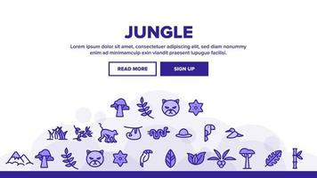 Jungle Forest Landing Header Vector