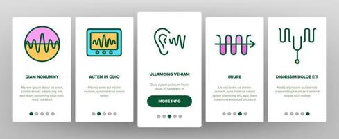 Frequency Pulse Wave Onboarding Icons Set Vector