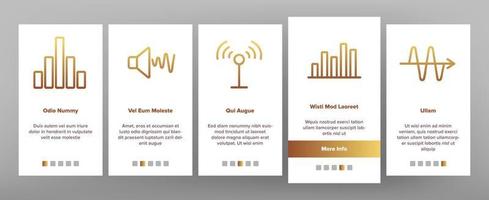 Frequency Pulse Wave Onboarding Icons Set Vector