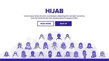 vector de encabezado de aterrizaje hijab