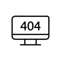 Error 404 vector icon. Isolated contour symbol illustration