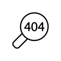 Error 404 vector icon. Isolated contour symbol illustration