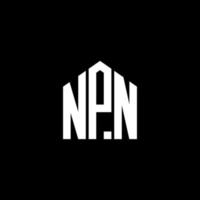 Diseño de letras npn. Diseño de logotipo de letras npn sobre fondo negro. Concepto de logotipo de letra de iniciales creativas npn. Diseño de letras npn. Diseño de logotipo de letras npn sobre fondo negro. norte vector