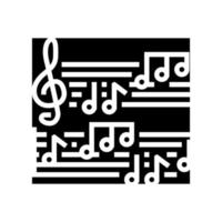melodía música glifo icono vector ilustración
