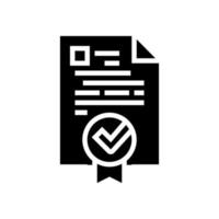 document quality glyph icon vector illustration